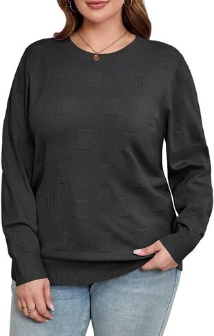 MONNURO Plus Size Sweaters for Womens Fashion Knit Long Sleeve Pullover Fall Tops Casual Shirts in Saudi Arabia