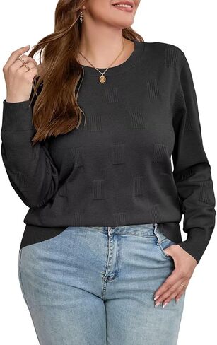MONNURO Plus Size Sweaters for Womens Fashion Knit Long Sleeve Pullover Fall Tops Casual Shirts in Saudi Arabia