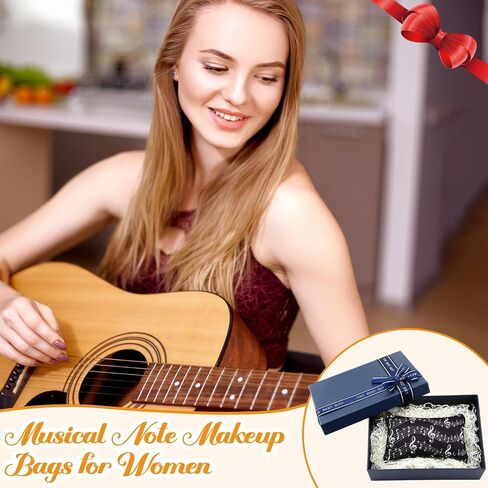 Sweetude 10 Pcs Makeup Bag Bulk Musical Note Makeup Bag Cosmetic Bag with Zipper Multi Purpose Bag Travel Toiletry Bag Back to Teacher Gifts Appreciation Music Teacher Gift for Women Birthday in Saudi Arabia