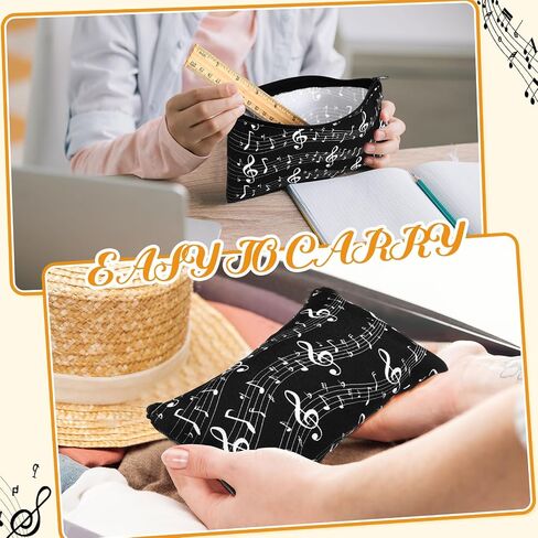 Sweetude 10 Pcs Makeup Bag Bulk Musical Note Makeup Bag Cosmetic Bag with Zipper Multi Purpose Bag Travel Toiletry Bag Back to Teacher Gifts Appreciation Music Teacher Gift for Women Birthday in Saudi Arabia