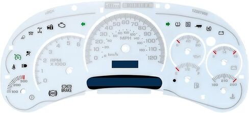 BENET مقياس الوجه الأبيض تراكب إصدار LED Trans Temp متوافق مع 03-05 GM Silverado Sierra Yukon in Kuwait