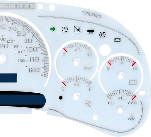 BENET مقياس الوجه الأبيض تراكب إصدار LED Trans Temp متوافق مع 03-05 GM Silverado Sierra Yukon in Kuwait