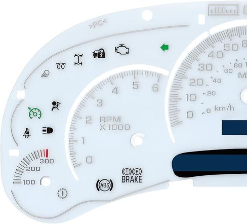 BENET مقياس الوجه الأبيض تراكب إصدار LED Trans Temp متوافق مع 03-05 GM Silverado Sierra Yukon in Kuwait