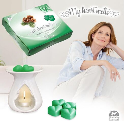 Lemon Lavender Wax Melts - 16 Heart Shaped Highly Scented Wax Melts in a Presentation Gift Box 3.2 OZ Pack, Natural Candle, Soy Wax Melt Cubes Shaped as Hearts in Saudi Arabia