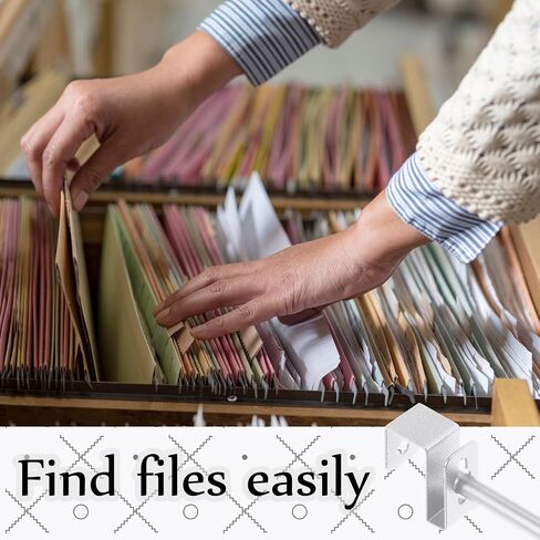 12 Pcs Metal Hanging File Bracket Clips Set 8 Pcs Hanging File Rail Clip 4 Pcs File Cabinet Rails Fits 1/2" Drawer Side Hanging File Folder Frame File Hangers for File Cabinets Storage in Kuwait