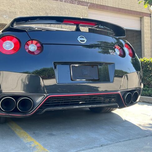 T304 Stainless Steel Two Holes Slim License Plate Frame Black Chrome Gun Metal Gray Electroplating Universal Fit Aluminum Screw On Cap Cover, Silicone Back Guard, Rust Proof (Qty: 1 Frame) in Saudi Arabia