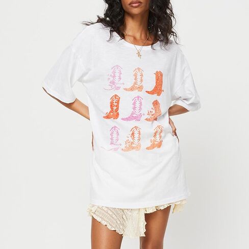 Oversized Graphic Tee Tops for Women Y2K Cute Print Short Sleeve Loose Tshirts Casual Baggy Aesthetic Streetwear in Kuwait