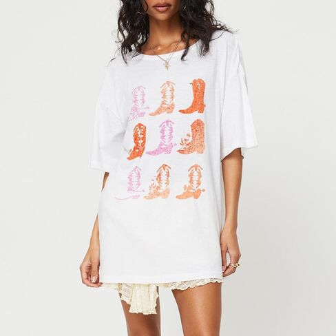 Oversized Graphic Tee Tops for Women Y2K Cute Print Short Sleeve Loose Tshirts Casual Baggy Aesthetic Streetwear in Kuwait