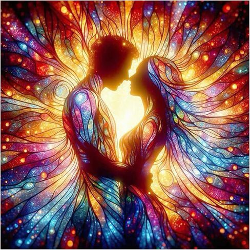 FHBUBPUP 5D Starlit Sky Diamond Painting Kits for Adults, Valentine's Day Diamond Painting Art Kits, DIY Full Drill Round Gem Painting Art Craft Home Decoration Gift12×16Inch in Saudi Arabia