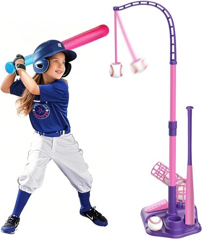 Contixo T Ball Set for Kids 3-5 - Tee Ball Set for Toddlers, Outdoor Kids Baseball Sports Toys for Boys, Girls in Saudi Arabia
