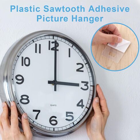 10 Pack Adhesive Picture Hangers, Mabor Plastic Picture Hangers Without Nails Clear Foamboard Hanger No Nail Sawtooth Picture Hangers for Back of Frames in Kuwait