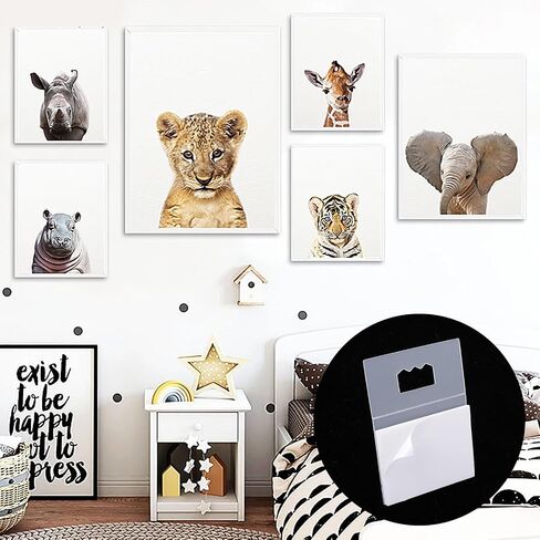 10 Pack Adhesive Picture Hangers, Mabor Plastic Picture Hangers Without Nails Clear Foamboard Hanger No Nail Sawtooth Picture Hangers for Back of Frames in Kuwait