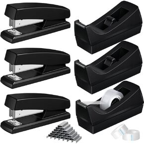 10 Pcs Tape Dispenser Staplers for Desk with Staples and White Tapes 25 Sheet Capacity School Office Stapler