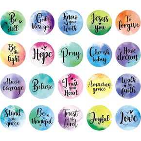 480 Pieces Inspirational Bible Verse Stickers Motivational Scripture Round Bible Stickers Faith Encouraging Decals for Prayer Laptop Phone Water Bottle Scrapbook(Cute Styles)