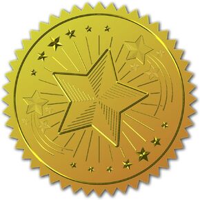 CRASPIRE Dog Paw Gold Foil Certificate Seals 2 Round Self Adhesive Embossed Stickers 100pcs for Invitations Certification Graduation Notary Seals Corporate Monogram Emboss