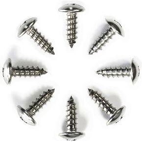 Stainless Steel License Plate Screws Compatible with Chrysler Dodge RAM Jeep (Pack of 8)