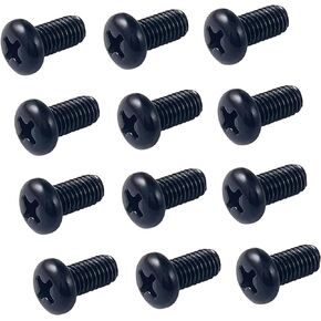 Upgraded JMREOIMS 12 Pack Black License Plate Screws with Rustproof Finish Compatible with Tesla and BMW, Screws for Rear License Plate, 18-8 Stainless Steel, M5-0.8 x 10mm Bolt