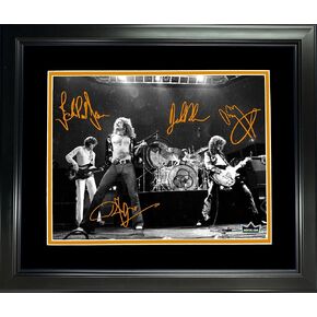 Framed Led Zeppelin Rock Band Facsimile Laser Engraved Signatures Auto 12"x15" Music Photo HOFSM Holo in Saudi Arabia