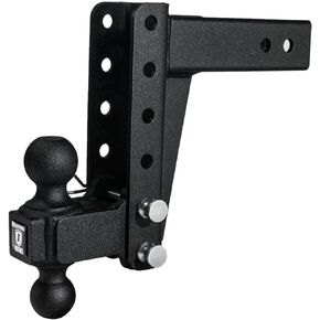BulletProof Hitches™ 2.5" Adjustable Medium Duty (14,000lb Rating) 6" Drop/Rise Trailer Hitch with 2" and 2 5/16" Dual Ball (Black Textured Powder Coat)
