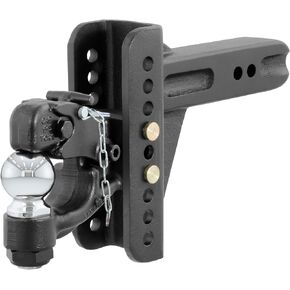 CURT 45908 Adjustable Pintle Hitch Combination, 2-1/2-Inch Receiver, 6-Inch Drop, 2-5/16-Inch Ball, 20,000 lbs, CARBIDE BLACK POWDER COAT