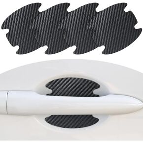 Ourzop 4Pcs Car Door Handle Sticker, Carbon Fiber Cup Scratches Protector Door Handle Side Sticker Scratch Protector Door Handle Paint Scratch Protection Protective Film