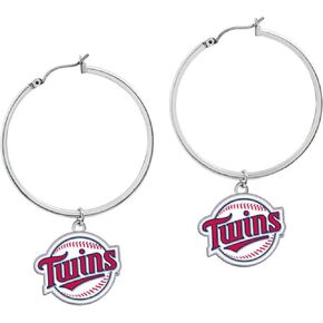 Game Time 101535 MLB Minnesota Twins Hoop Earrings