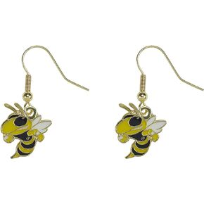 Aminco NCAA Georgia Tech Yellow Jacket Logo Dangler Earrings, Size 2.5