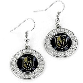 Aminco NHL Vegas Golden Knights Dimple Earrings Black, 2.5