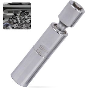 UGSHY 1 PC Car Spark Plug Sleeve, Durable Metal Vehicle Spark Plug Installation Tool Replacement, Universal Waterproof Automotive Spark Plug Driver for Motorcycle Car SUV Truck (Silver #0.62In)