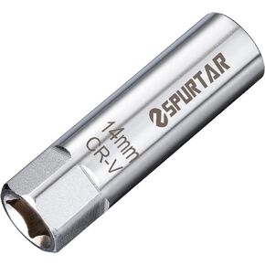 Spurtar 14mm Spark Plug Socket 3/8-inch Drive Thin Wall Magnetic Spark Plug Socket - 12-Point Design Compatible with BMW Mini Motorcycle, Car, SUV, Mercedes, Nissan, Peugeot