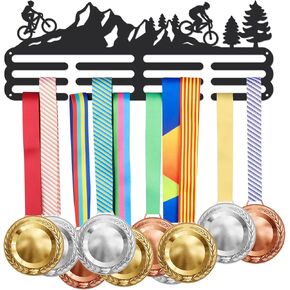 SUPERDANT Mountain Biking Medal Hanger Display Medal Hooks for Wall Medals Display Frame Award Rack for Medals Exercise Medal Hanger Display Hanging Over 60 Medals A Gift for The Athletes