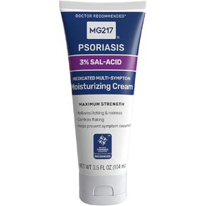 MG217 Medicated Moisturizing Psoriasis Cream with 3% Salicylic Acid, Multi-Symptom, Fragrance Free, 3.5 Fl Oz in Kuwait