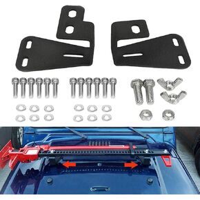 High Lift Jack Mount Hood Bracket for Jeep Wrangler CJ 1944-1986 / YJ 1987-1995 / TJ 1997-2006 (Pair, Black)