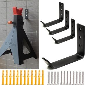 6 Ton Jack Stands Wall Mount Organizer, Heavy Duty Stainless Steel Holder Hook Fits 6 Ton Jack Stands - 4 Packs