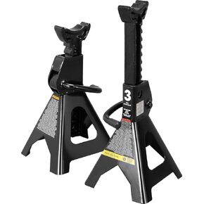 Torin 3 Ton (6,000 LBs) Capacity Double Locking Steel Jack Stands, 2 Pack, Black, AT43002AB