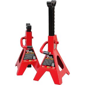 BIG RED AT42002R-3 Torin Jack Stands (1 Pair): Exceptional Use for Cars, Sedans, and Most Automobiles - 2 Ton (4,000 lb.) Capacity, Red