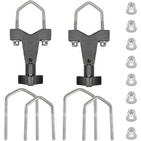 High Lift Jack Mount, Hi Lift Jack Tube Mount 1-2.5" Round/Square Tubing Adjustable High Lift Jack Mounting Brackets Compatible with Universal Vehicle Front Bumper Bull Bars