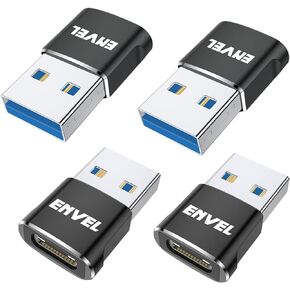 ENVEL USB C to USB Adapter, 2 Pack USB 3.0 to USB C Adapter, USB Type-C Male to USB Female OTG Converter, Compatible with Apple iWatch iPhone 11 12 13 14 15 Galaxy S23 S22 iPad Air 4 5 Mini 6