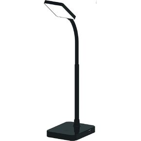 MaxLite Desk LAMP LED 4W Slim 3000K, USB Port, Black Finish, White