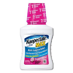 Kaopectate Multi-Symptom Relief for Diarrhea & Upset Stomach, Max Peppermint, 8 Fl Oz