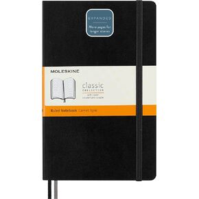 Moleskine Classic Expanded Notebook, Soft Cover, Large (5" x 8.25") Ruled/Lined, Black, 400 Pages