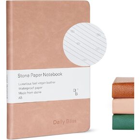 Daily Bliss Stone Paper Journal Premium A5 Hardcover Vegan Leather Notebook Journal | 160 Pages | Premium Quality Professional Notebook For Men and Women |Comes With Gift Box Waterproof Notebook
