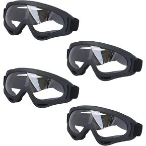 Motorcycle Goggles - Glasses Set of 4 - Dirt Bike ATV Motocross Adjustable UV 400 Outdoor Sports Tactical Dust-Proof Combat Military Glasses for Kids, Boys, Girls, Youth, Men, Women