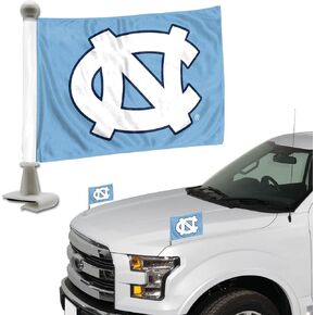 FANMATS 61920 North Carolina Tar Heels Ambassador Car Flags - 2 Pack Mini Auto Flags, 4in X 6in, Perfect for Hood or Trunk