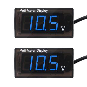 2PCS DC 5-28V Car Digital Voltmeter 12V Voltage Meter Car Audio Gauge LED Display 12V Meter Waterproof Voltage Gauge Meter for Car Motorcycle (Blue Display)
