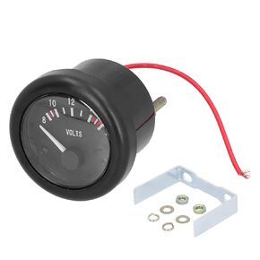 Marine Voltage Gauge 12V 52mm/2.04in IP67 Voltmeter with Indicator Light Universal for Yacht Auto Motor Home