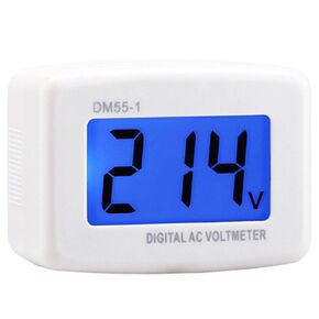 DROK® Flat Plug AC 80-300V Voltage Panel Power Line Volt Test Monitor Gauge Meter AC 110V 220V Digital LCD Voltmeter for RV Boat Camper Household Factory Plug into Outlet Directly to Measure Voltage