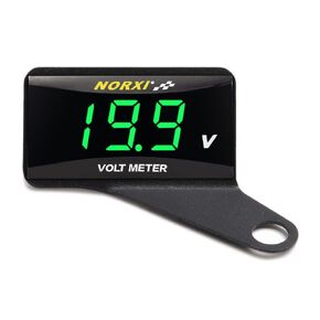 Motorcycle Digital Voltmeter DC 12V Voltage Meter Waterproof Volt Meter for Car Motorcycle with Low Voltage Alarm Function (Blue)