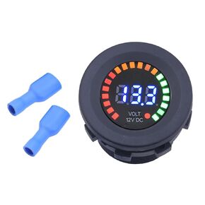 OCESTORE Three Digit Color Display DC 12V 24V Volt Meter LED Digital Display Voltmeter Voltage Meter with Terminals for Car Automobiles Motorcycle Truck Boat Marine