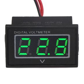 DROK 0.56 Inch Waterproof DC 15-120V Digital Voltmeter Voltage Measurement Gauge Blue Green LED Panel 24V Volt Meters (Green)
